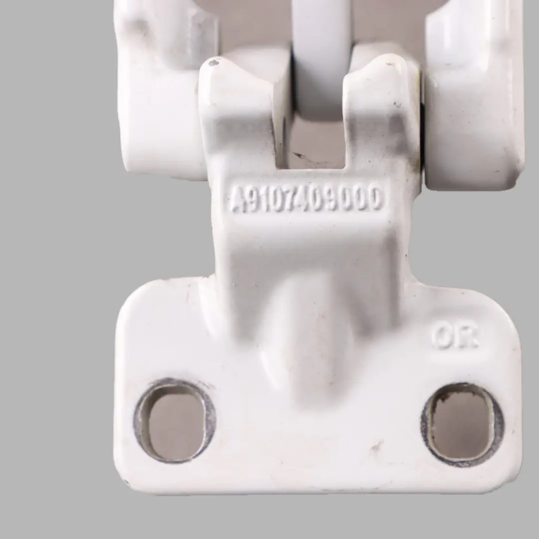 Door Hinge Mercedes W907 W910 Rear Right O/S Upper Arctic White - 9147 to with Part number A9107406400 Door Hinge Mercedes W907 W910 Rear Right O/S Upper Arctic White - 9147 - SKU A9107406400-ARW - Part number A9107406400
