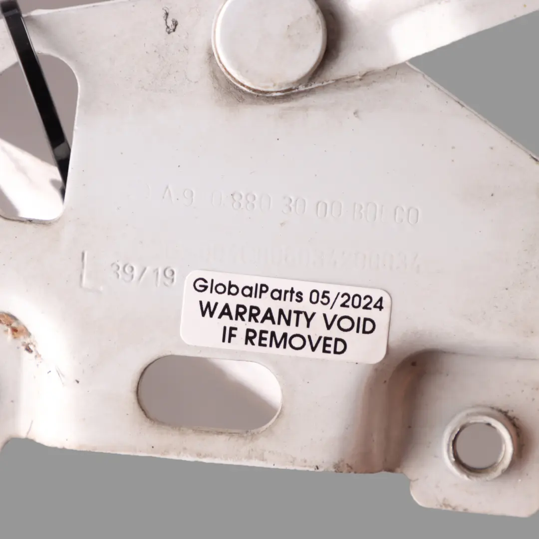 Mercedes W907 W910 Charnière de capot gauche Arctic White - 9147 - SKU A9108803000-ARW - Numéro de pièce A9108803000