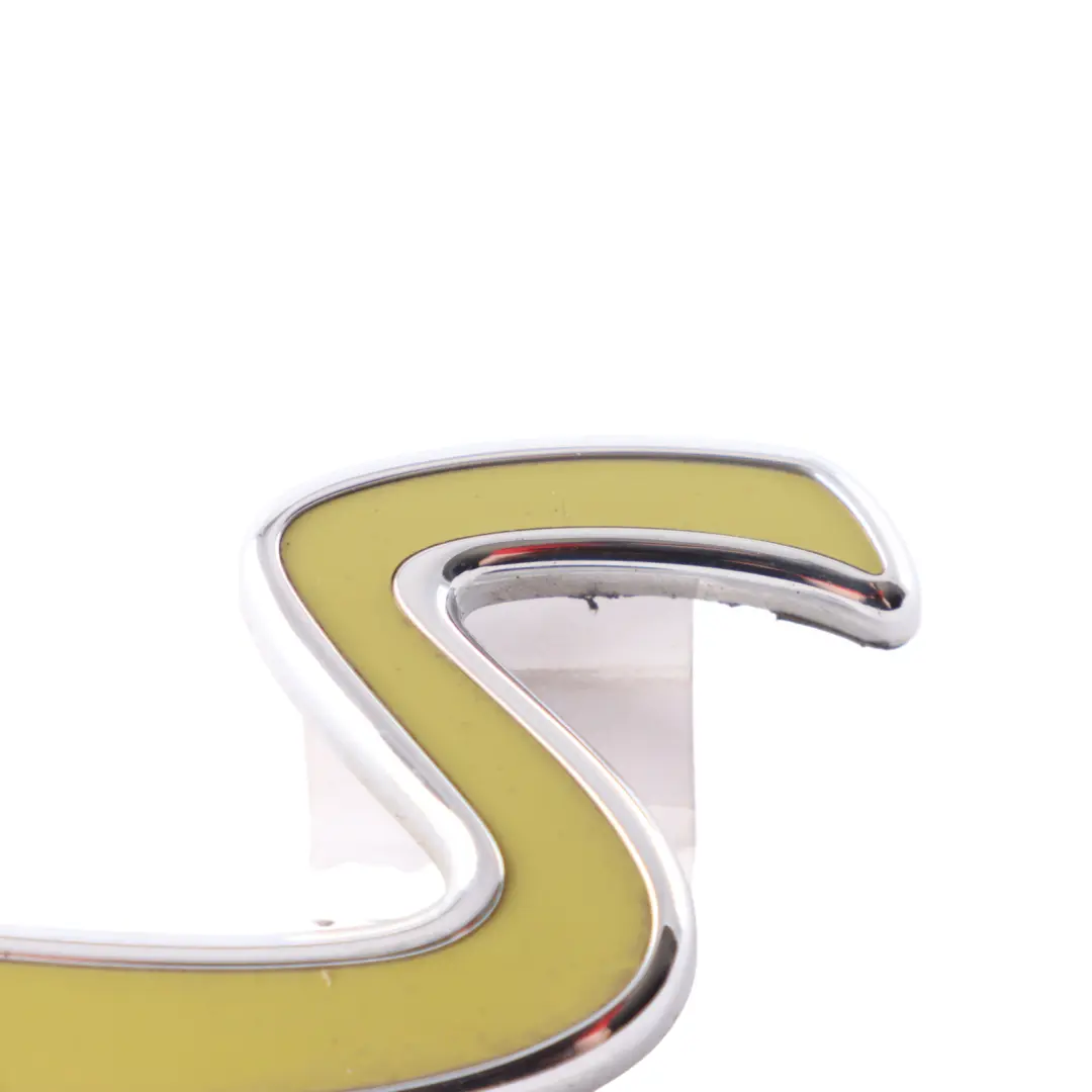 Mini Cooper F60 SE Grille Emblem S Leter Logo Badge Yellow - SKU F60 SE EMLBEM - Part number F60 SE EMLBEM