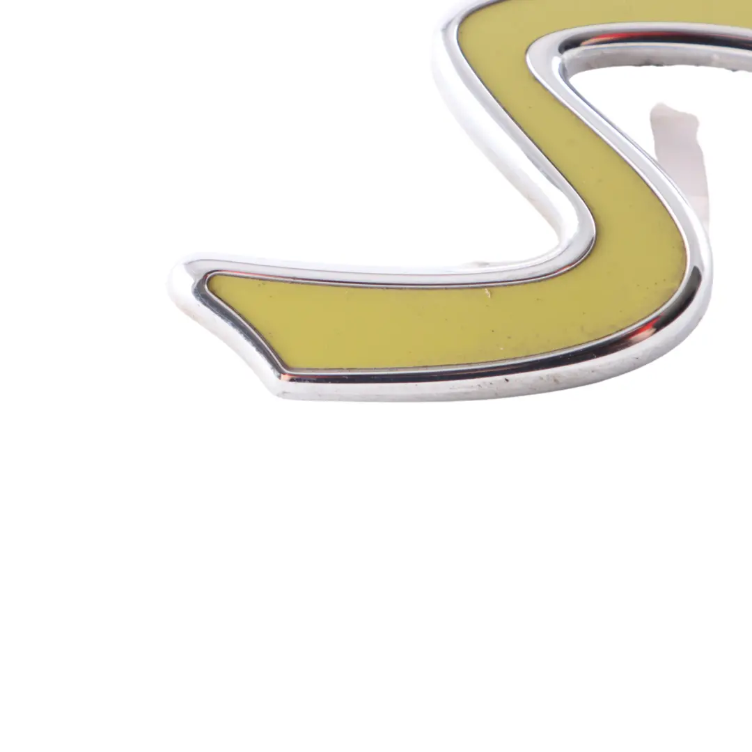 Grille Emblem S Leter Logo Badge Yellow to Mini Cooper F60 SE with Part number F60 SE EMLBEM Mini Cooper F60 SE Grille Emblem S Leter Logo Badge Yellow - SKU F60 SE EMLBEM - Part number F60 SE EMLBEM