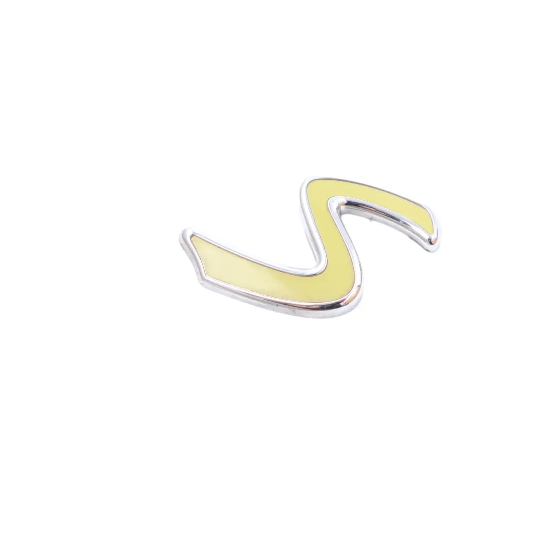 Grille Emblem S Leter Logo Badge Yellow to Mini Cooper F60 SE with Part number F60 SE EMLBEM Mini Cooper F60 SE Grille Emblem S Leter Logo Badge Yellow - SKU F60 SE EMLBEM - Part number F60 SE EMLBEM