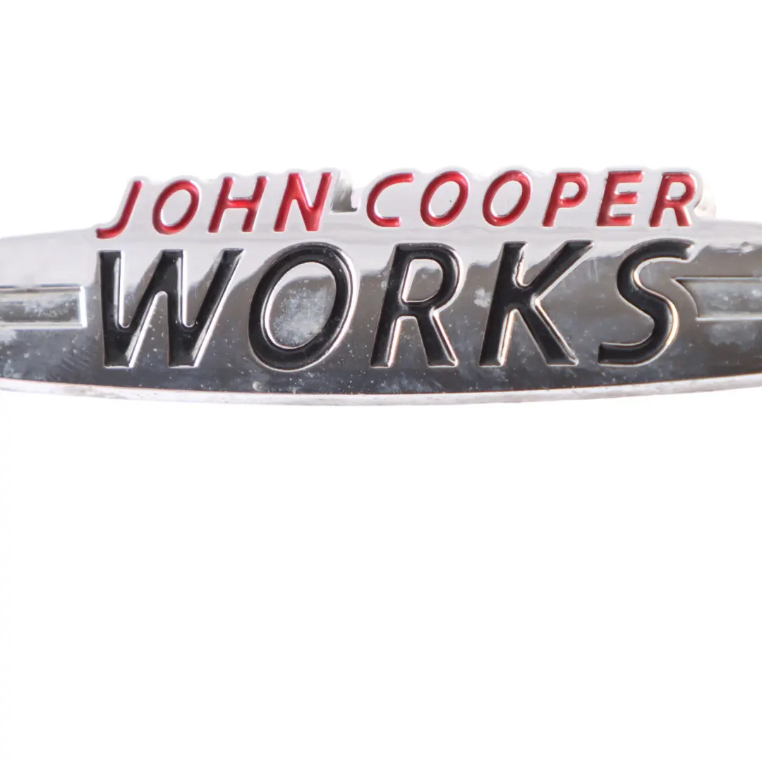 Emblem Mini Cooper S John Cooper Works Boot Logo Stamp Badge Trim to JCW with Part number JCW Emblem-8 JCW Emblem Mini Cooper S John Cooper Works Boot Logo Stamp Badge Trim - SKU JCW Emblem-8 - Part number JCW Emblem-8