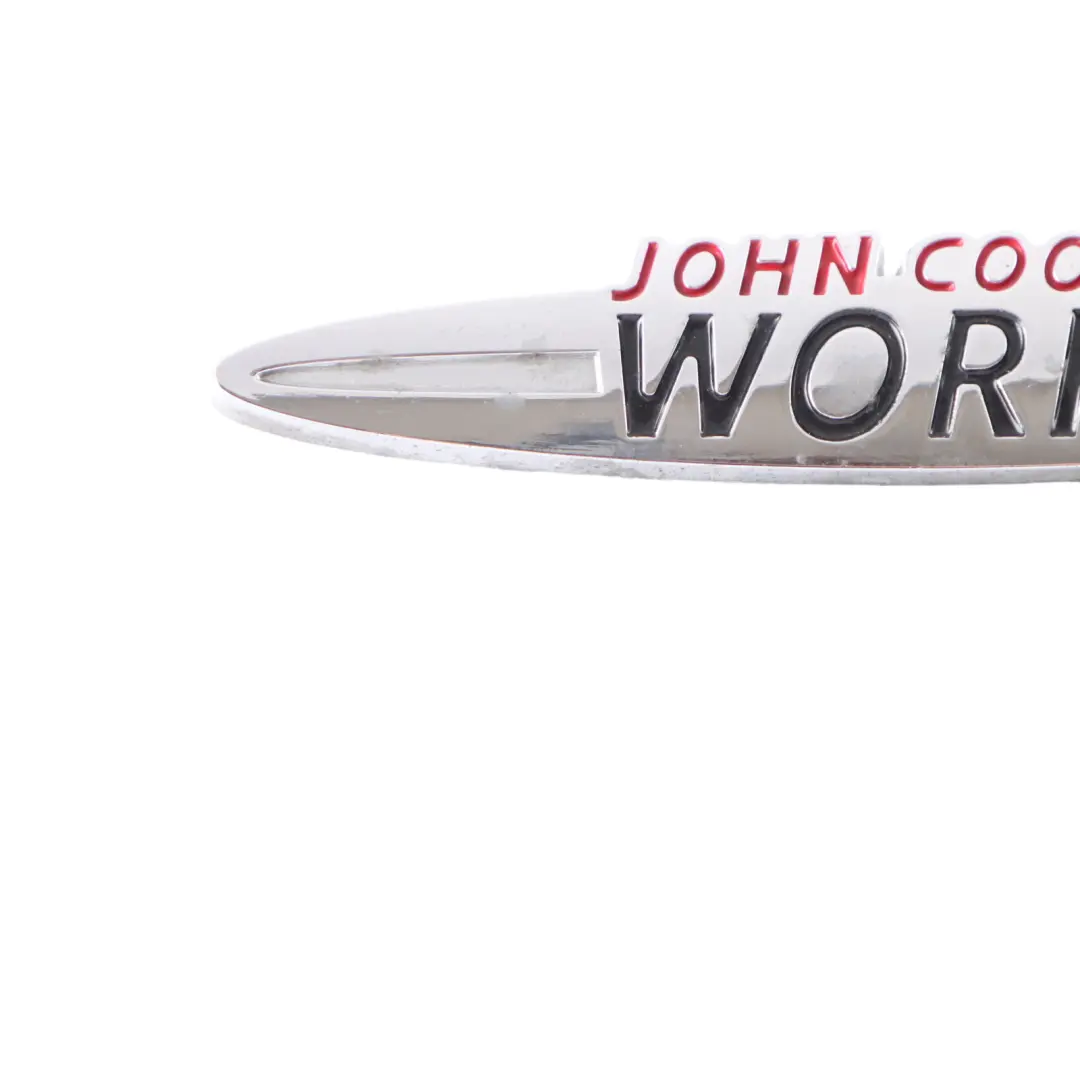 Emblem Mini Cooper S John Cooper Works Boot Logo Stamp Badge Trim to JCW with Part number JCW Emblem-8 JCW Emblem Mini Cooper S John Cooper Works Boot Logo Stamp Badge Trim - SKU JCW Emblem-8 - Part number JCW Emblem-8