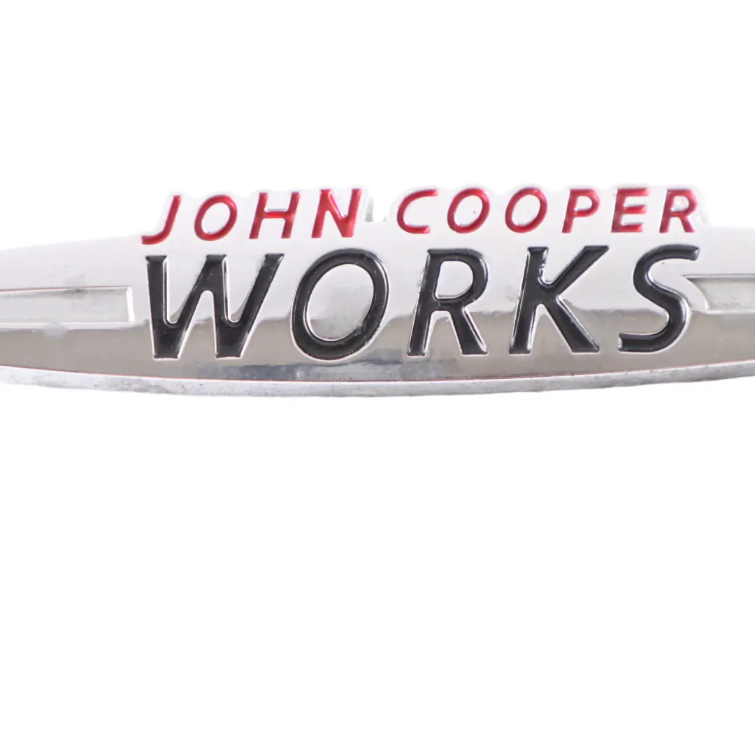 Emblem Mini Cooper S John Cooper Works Boot Logo Stamp Badge Trim to JCW with Part number JCW Emblem-8 JCW Emblem Mini Cooper S John Cooper Works Boot Logo Stamp Badge Trim - SKU JCW Emblem-8 - Part number JCW Emblem-8