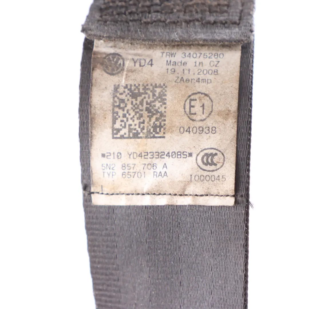 Front Upper Right O/S Seat Belt to VW Volkswagen Tiguan 5N with Part number 5N2857706A VW Volkswagen Tiguan 5N Front Upper Right O/S Seat Belt - SKU rhd-5N2857706A - Part number 5N2857706A