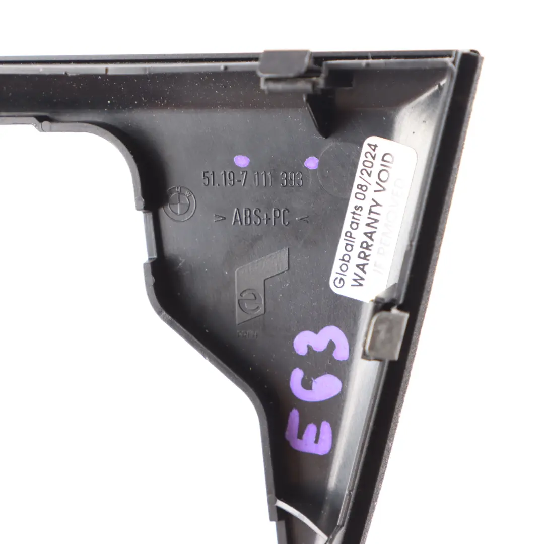 BMW E63 E64 Gear Selector Selecting Lever Surround Cover Black - SKU rhd-7111393-2 - Part number 7111393