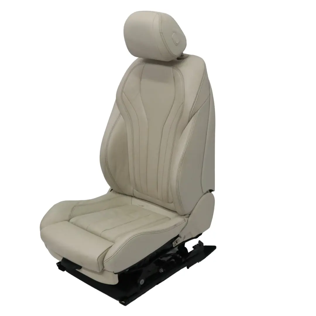 BMW F15 F16 Front Right O/S Sport Seat Leather Elfenbein Weiss Heated Memory - SKU rhd-7411450-1 - Part number 7411450