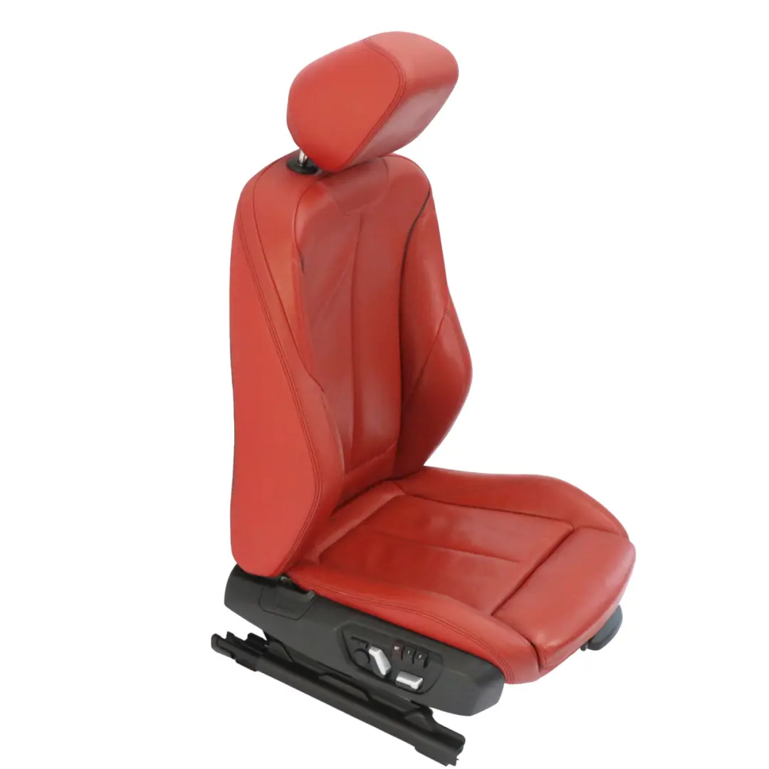 Front Right Sport Seat O/S Cover Coral Red Leather Dakota Memory to BMW F30 F31 with Part number 8494893 BMW F30 F31 Front Right Sport Seat O/S Cover Coral Red Leather Dakota Memory - SKU RHD-8494893-1 - Part number 8494893