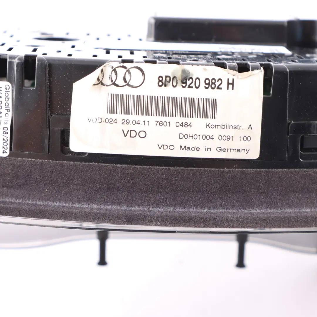 Instrument Cluster Diesel Speedo Clocks Meter Manual to Audi A3 8P with Part number 8P0920982H Audi A3 8P Instrument Cluster Diesel Speedo Clocks Meter Manual - SKU rhd-8P0920982H - Part number 8P0920982H