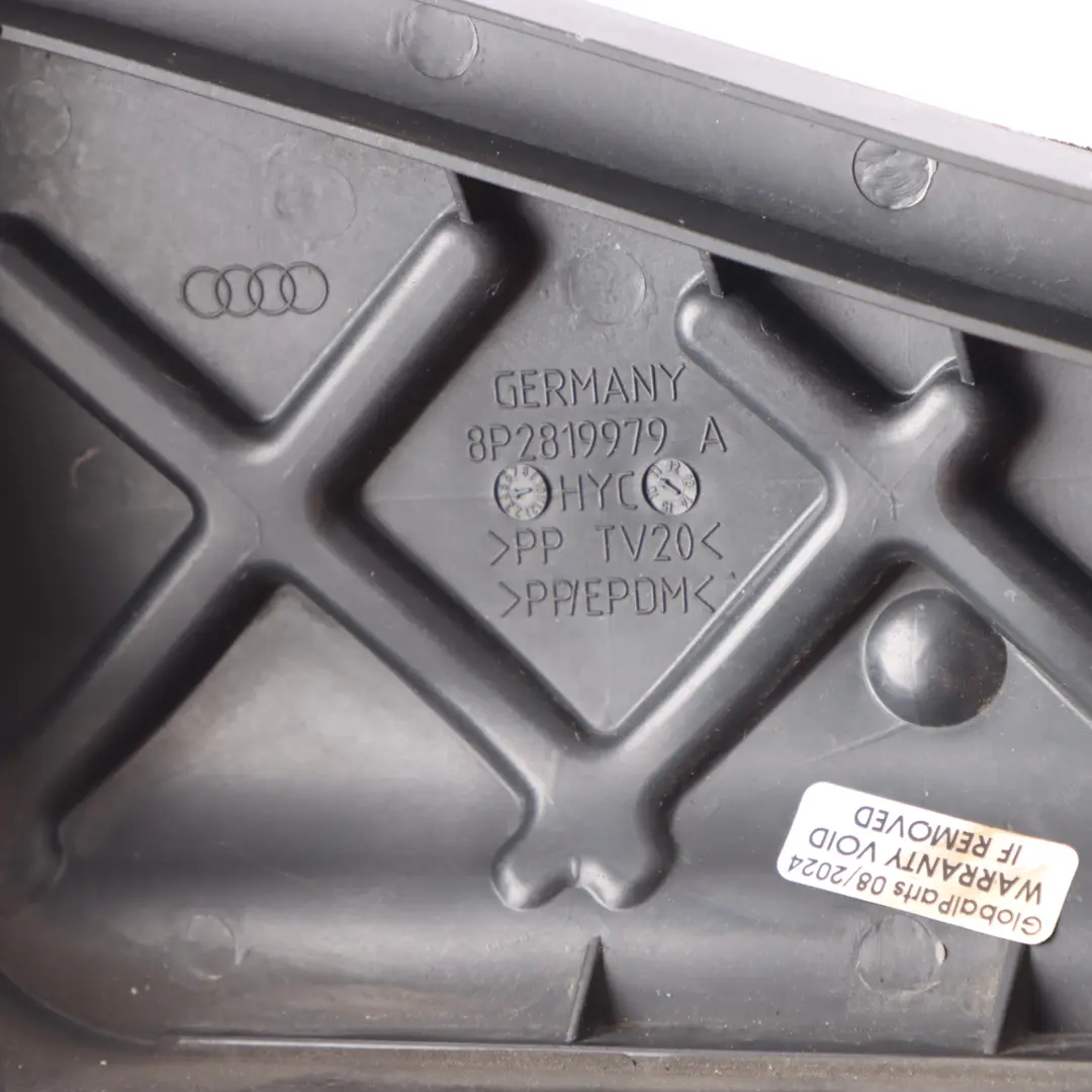 Pollen Filter Rain Guard Cover Trim to Audi A3 8P with Part number 8P2819979A Audi A3 8P Pollen Filter Rain Guard Cover Trim - SKU rhd-8P2819979A - Part number 8P2819979A