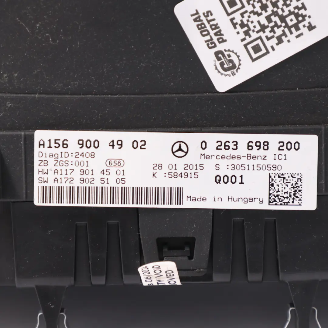 Mercedes X156 Speedo Diesel Automatic Clock Cluster Instrument - SKU rhd-A1569004902 - Part number A1569004902