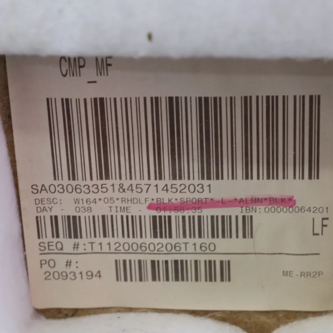 Door Card Front Left N/S Trim Cover Panelling Black to Mercedes ML W164 with Part number A1647202170 Mercedes ML W164 Door Card Front Left N/S Trim Cover Panelling Black - SKU rhd-A1647202170-1 - Part number A1647202170