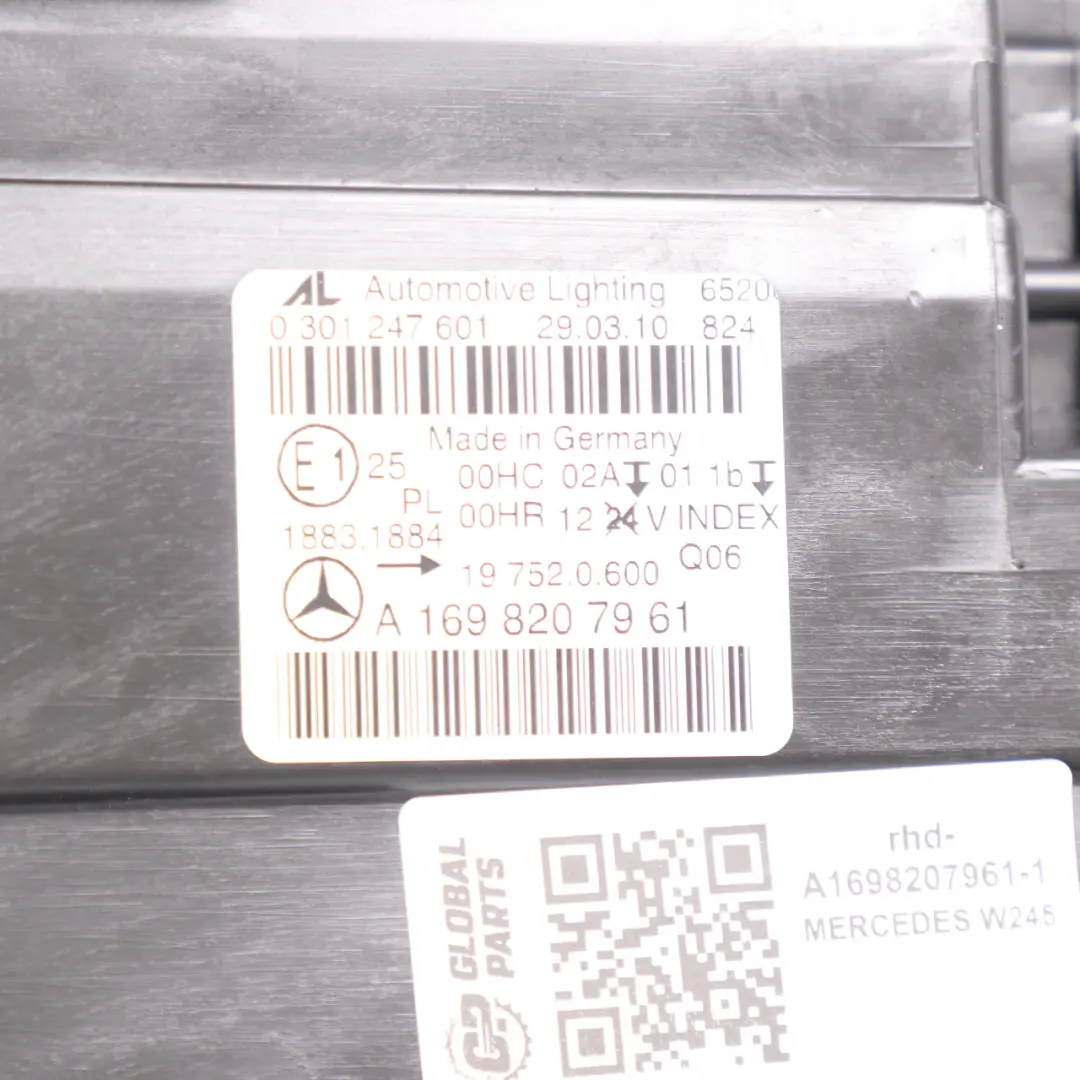 Headlight Headlamp Lamp Light Front Left N/S to Mercedes W245 with Part number A1698207961 Mercedes W245 Headlight Headlamp Lamp Light Front Left N/S - SKU rhd-A1698207961-1 - Part number A1698207961