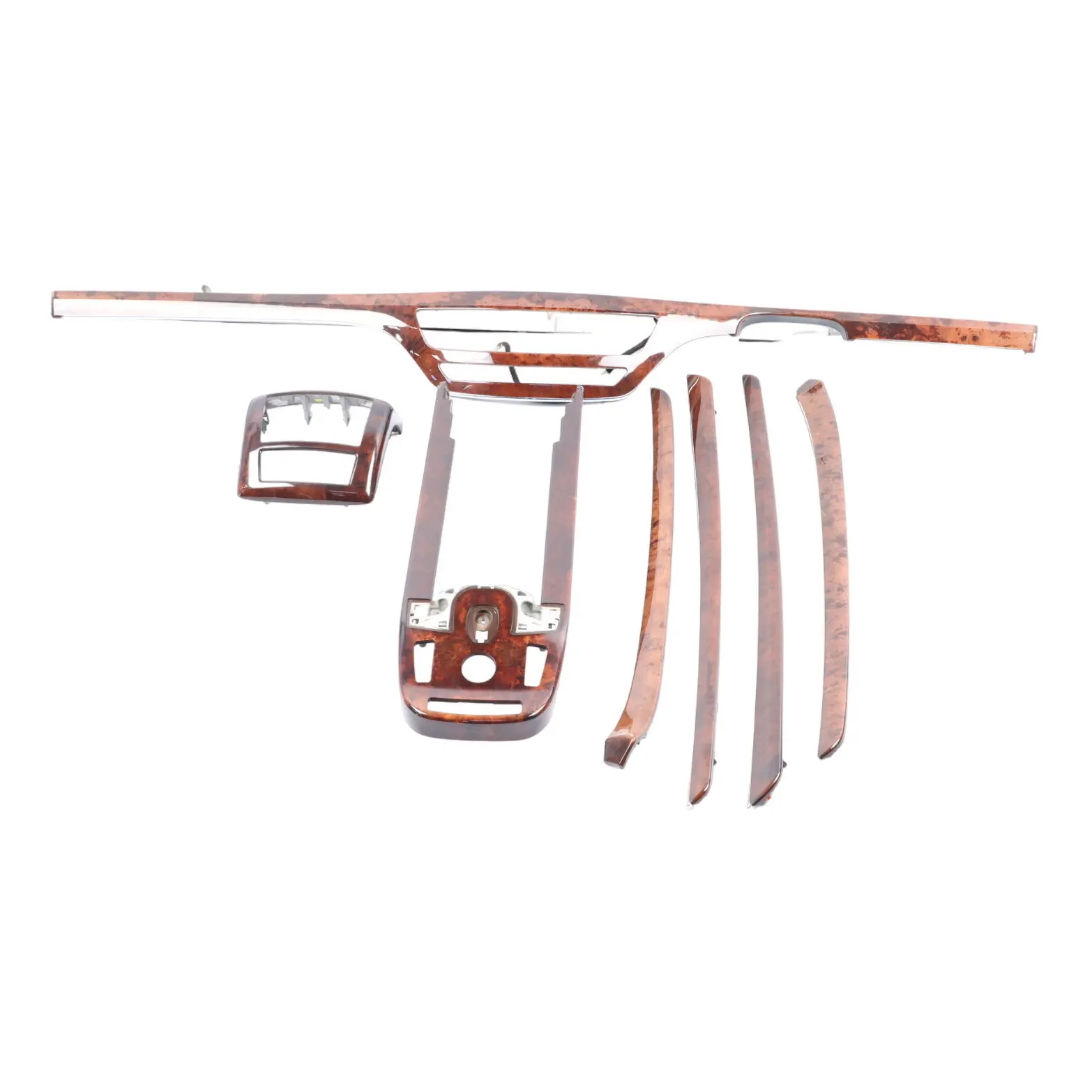 Mercedes W221 Dashboard Decor Trim Wood Burled Walnut Set Kit A2216800771