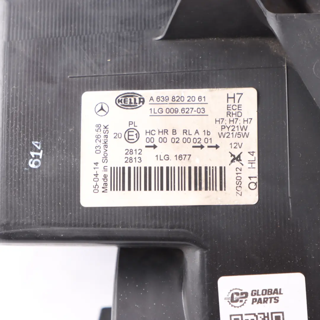 Mercedes Vito W639 Headlamp Headlight Light Lamp Front Left N/S - SKU rhd-A6398202061-1 - Part number A6398202061