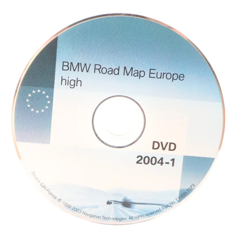 Disc Navigation DVD 2004-1 Navi Sat Road Map Europe to BMW with Part number T1000-7273 BMW Disc Navigation DVD 2004-1 Navi Sat Road Map Europe - SKU T1000-7273 - Part number T1000-7273