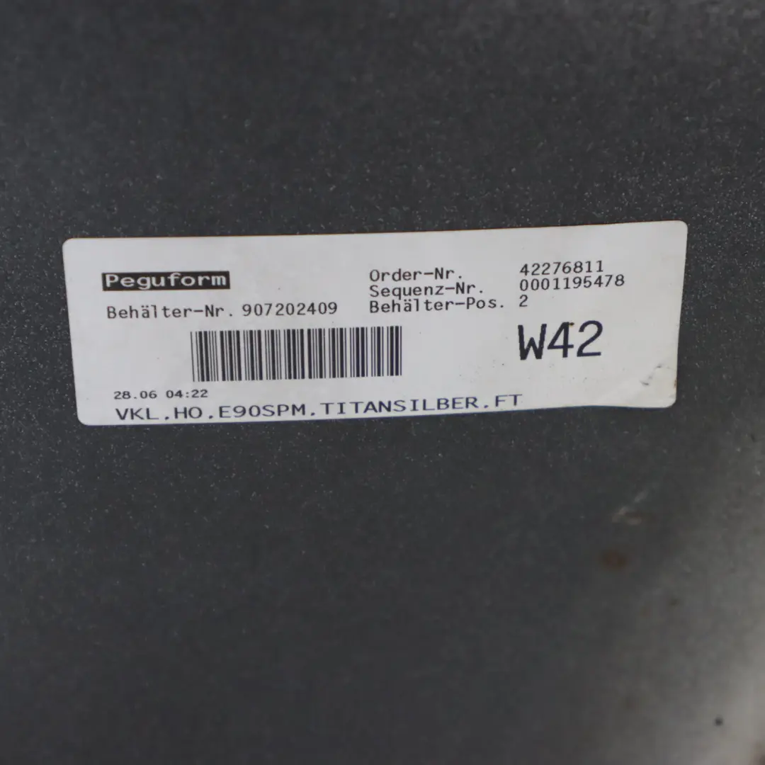 Bumper BMW E90 Trim Panel M Sport PDC Titansilber Titan Silver Silber 354 to Rear with Part number 0033541 Rear Bumper BMW E90 Trim Panel M Sport PDC Titansilber Titan Silver Silber 354 - SKU 0033541-TS3 - Part number 0033541