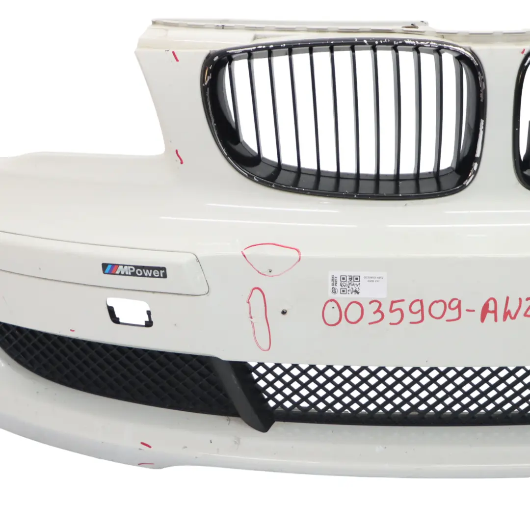 BMW E81 E87 LCI Complete Front Bumper Trim PDC Alpinweiss White 3 - 300 - SKU 0035909-AW2 - Part number 0035909