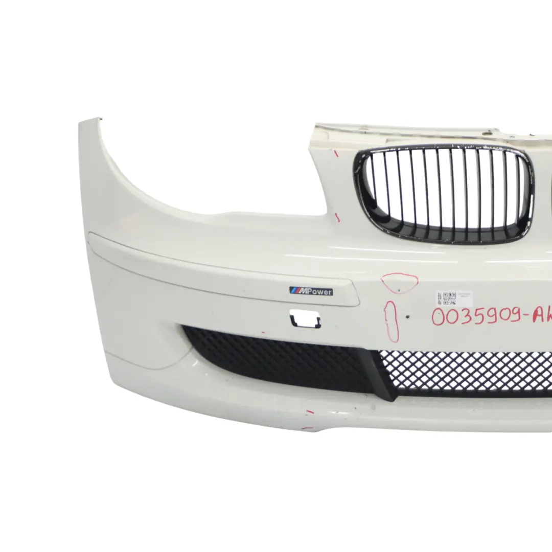 BMW E81 E87 LCI Complete Front Bumper Trim PDC Alpinweiss White 3 - 300 - SKU 0035909-AW2 - Part number 0035909