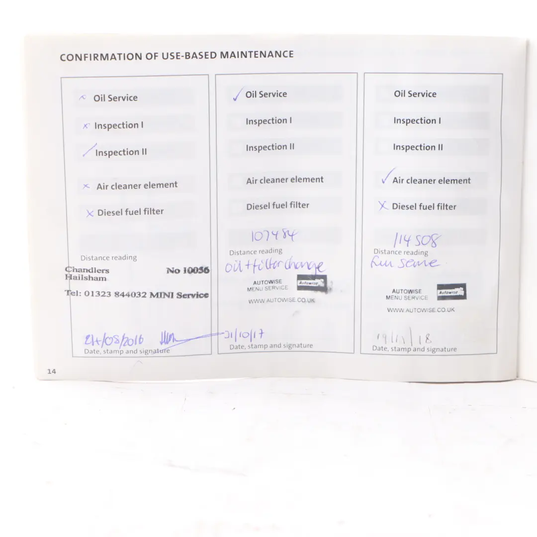 Mini R50 R52 R53 Service Booklet Book - SKU 0157470-1 - Part number 0157470