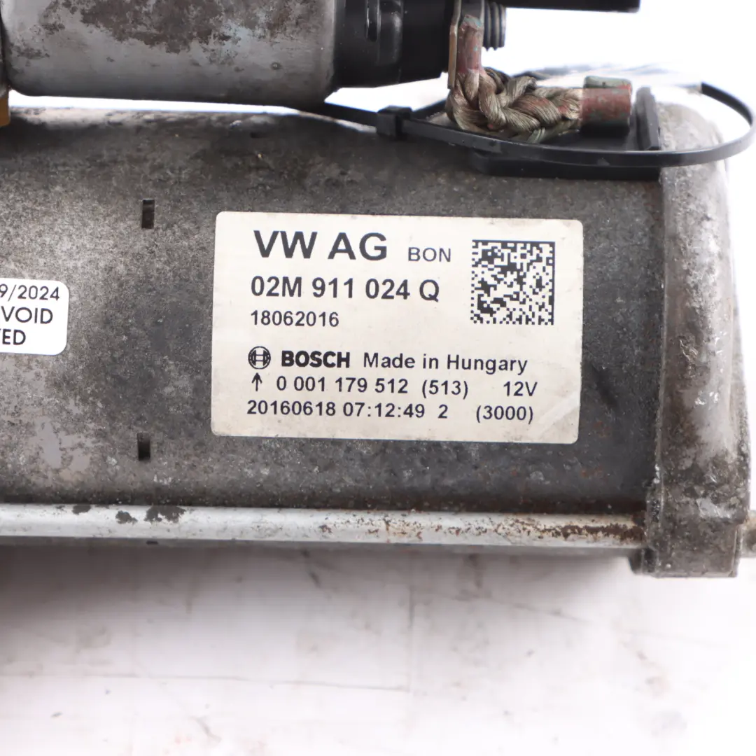 arranque Volkswagen Golf VI Passat B6 Tiguan Motor diesel para Motor de con número de pieza 02M911024Q Motor de arranque Volkswagen Golf VI Passat B6 Tiguan Motor diesel - SKU 02M911024Q - Número de pieza 02M911024Q