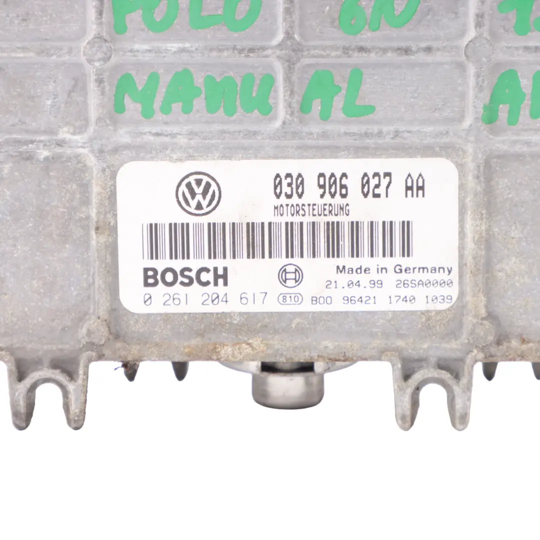 6N 1.4 Petrol APQ Engine Control Unit Manual to VW Volkswagen Polo with Part number 030906027AA VW Volkswagen Polo 6N 1.4 Petrol APQ Engine Control Unit Manual - SKU 030906027AA - Part number 030906027AA