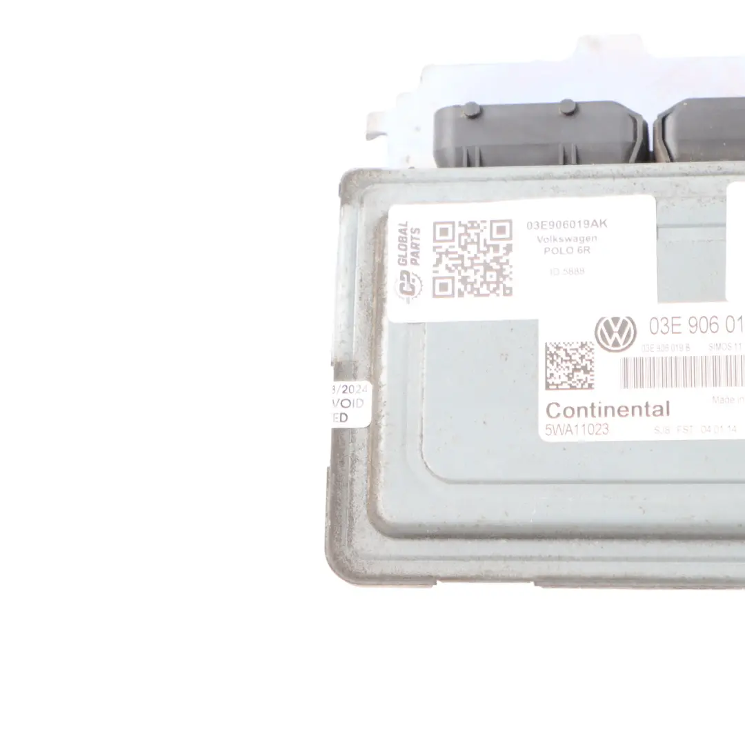VW Volkswagen Polo 6R CGPB 1.2 Petrol 60HP Engine Control Unit ECU - SKU 03E906019AK - Part number 03E906019AK