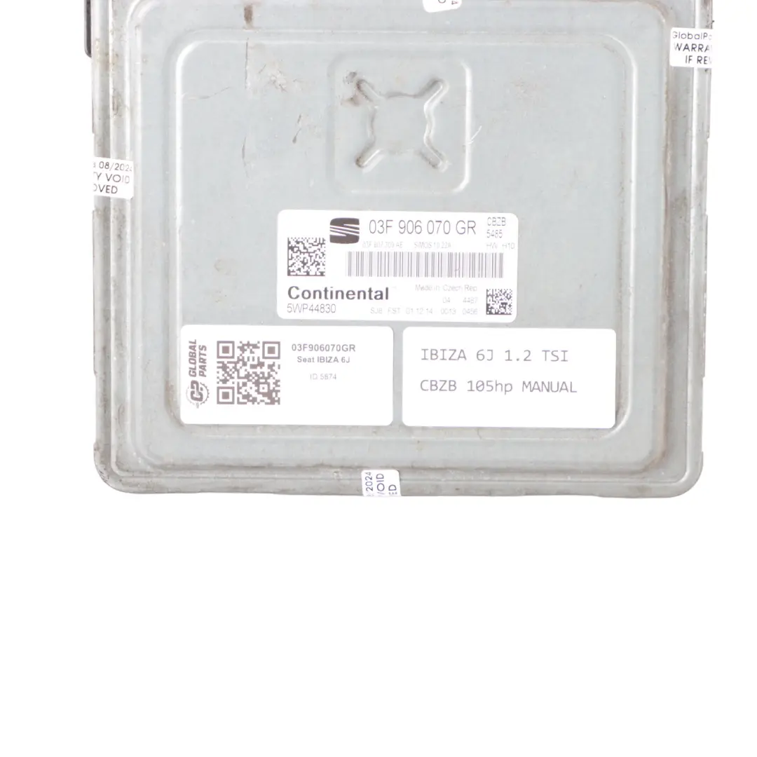 Seat Ibiza 6J 1.2 TSI CBZB 105HP Engine Control Module ECU Unit Manual 906070GR - SKU 03F906070GR - Part number 03F906070GR