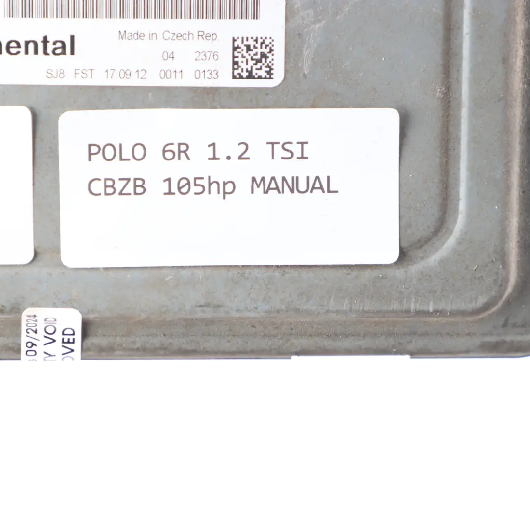 CBZB 105HP ECU Engine Control Unit Manual to VW Polo 5 6R 1.2 TSI Petrol Engine with Part number 03F906070HE VW Polo 5 6R 1.2 TSI Petrol Engine CBZB 105HP ECU Engine Control Unit Manual - SKU 03F906070HE - Part number 03F906070HE