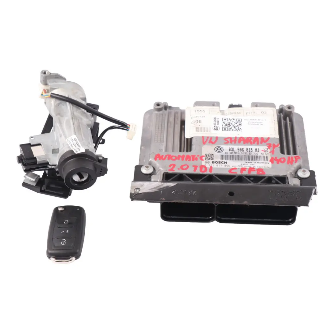 7N 2.0 TDI 140HP CFFB Engine ECU Kit Key Lock VW Volkswagen Sharan - SKU 03L906018HJ-1 - Part number 03L906018HJ