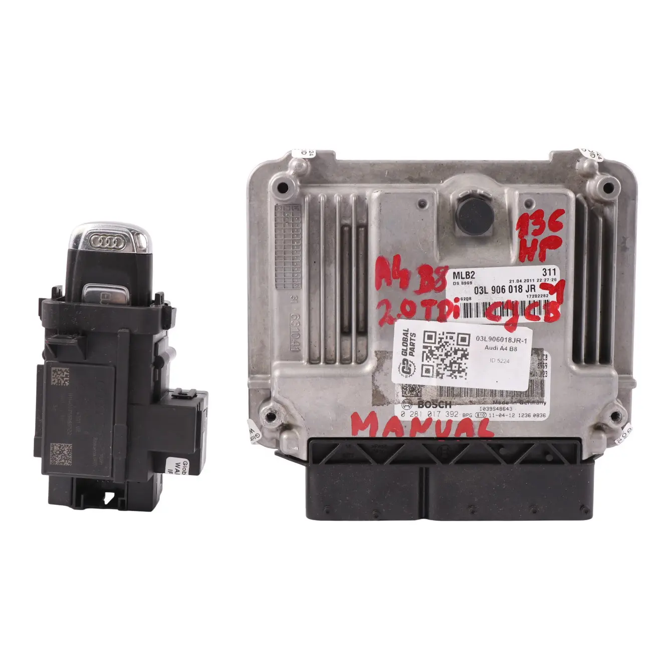 Audi A4 B8 2.0 TDI CJCB Unidad de Control del Motor Módulo ECU Kit 03L906018JR