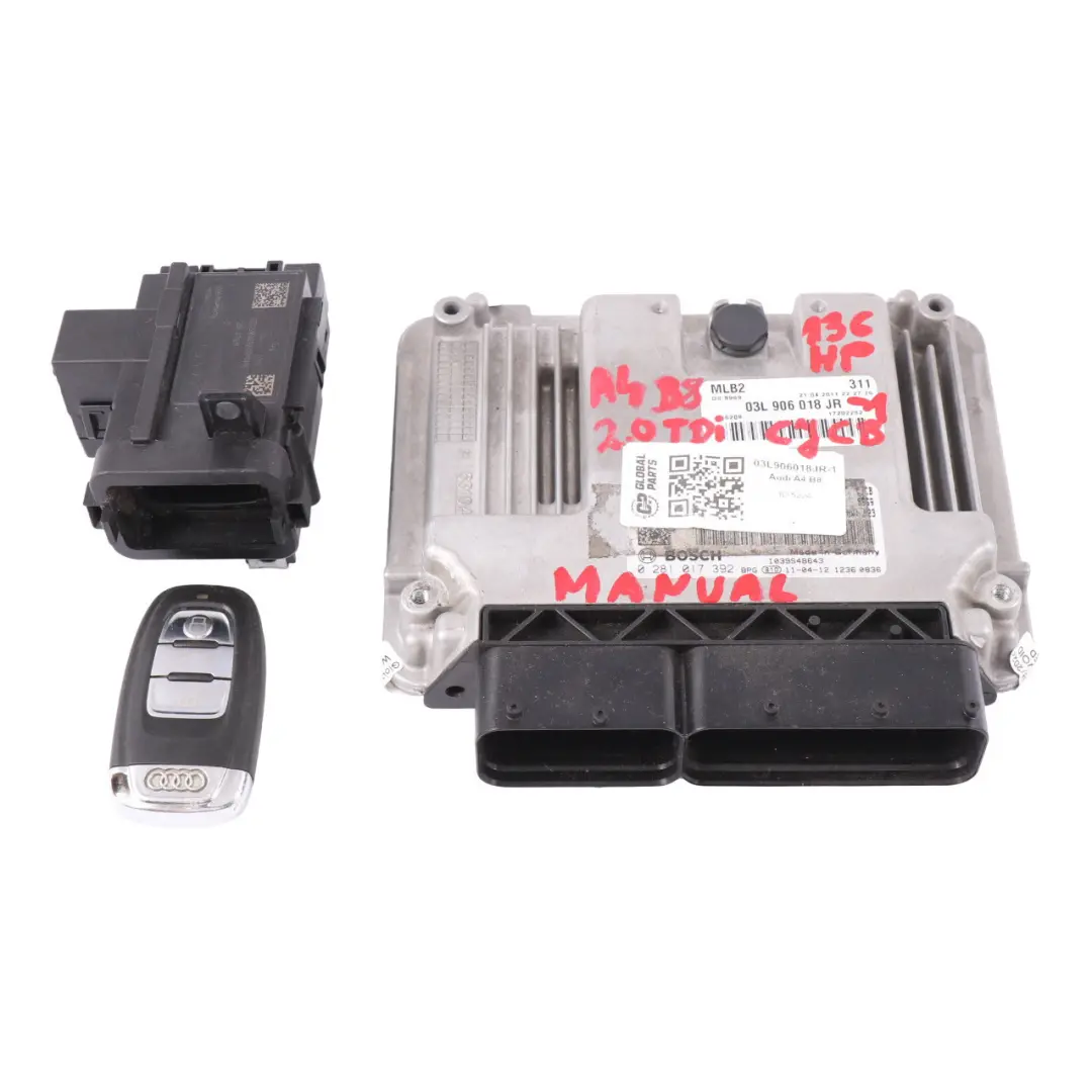 Audi A4 B8 2.0 TDI CJCB Motorsteuergerät ECU Kit Schaltgetriebe - SKU 03L906018JR-1 - Teilenummer 03L906018JR