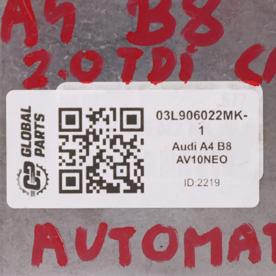 Audi A4 B8 2.0 TDI Diesel CAGA Engine Control Unit ECU Kit Key - SKU 03L906022MK-1 - Part number 03L906022MK