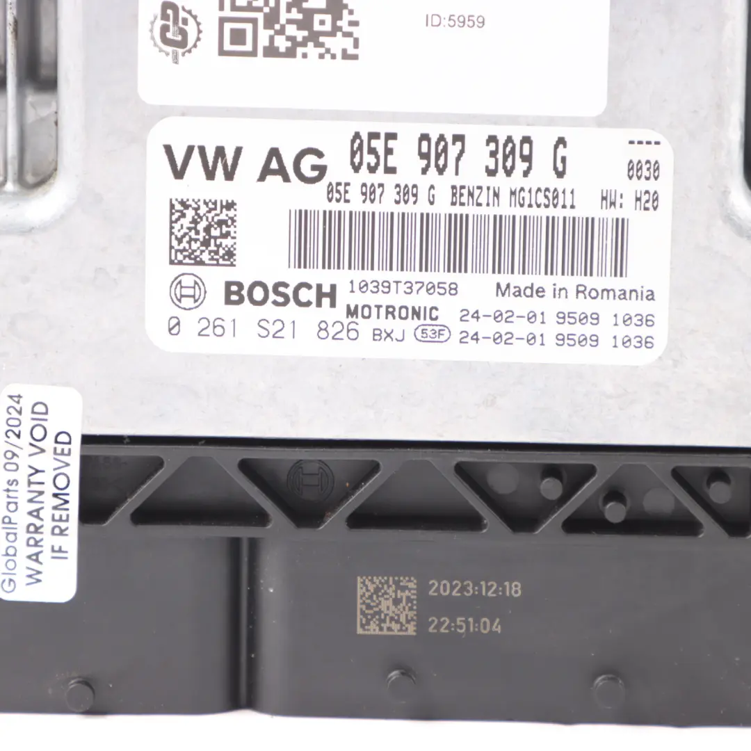 DFYA 150HP Engine Control Unit Module ECU to VW Golf VIII CD1 1.5 eTSI with Part number 05E907309G VW Golf VIII CD1 1.5 eTSI DFYA 150HP Engine Control Unit Module ECU - SKU 05E907309G - Part number 05E907309G