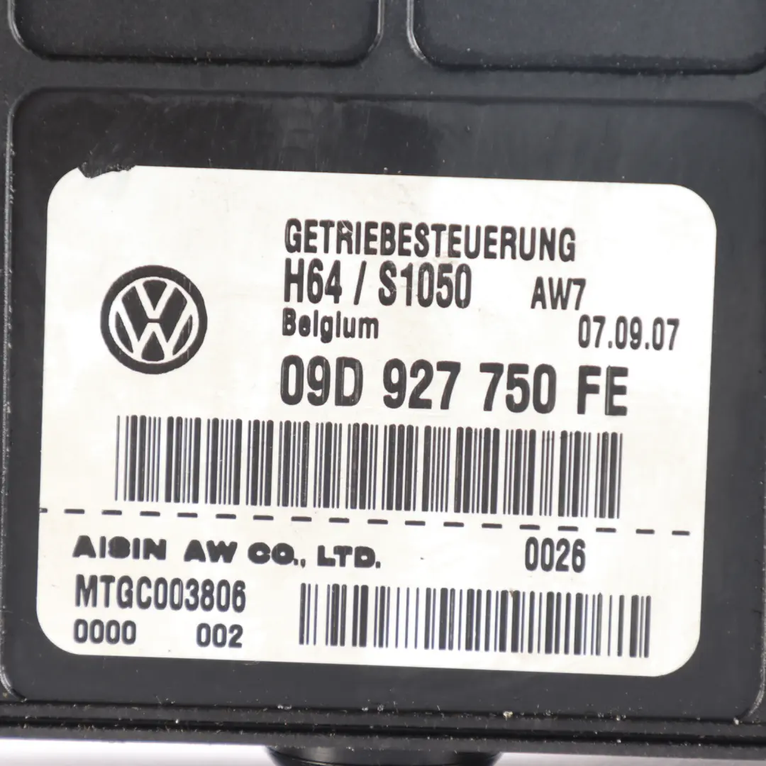 Gearbox Transmission Control Module to Audi Q7 4L 4.2 TDI Automatic with Part number 09D927750FE Audi Q7 4L 4.2 TDI Automatic Gearbox Transmission Control Module - SKU 09D927750FE - Part number 09D927750FE