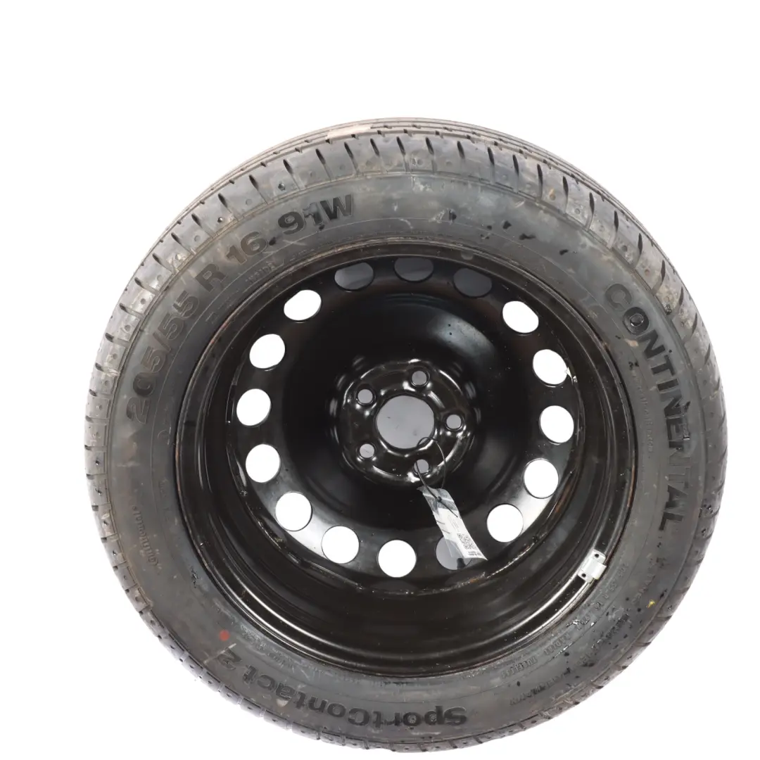 VW New Beetle Spare Wheel Steel R16 Tyre Continental 6,5J 205/55 - SKU 1J0601027R - Part number 1J0601027R