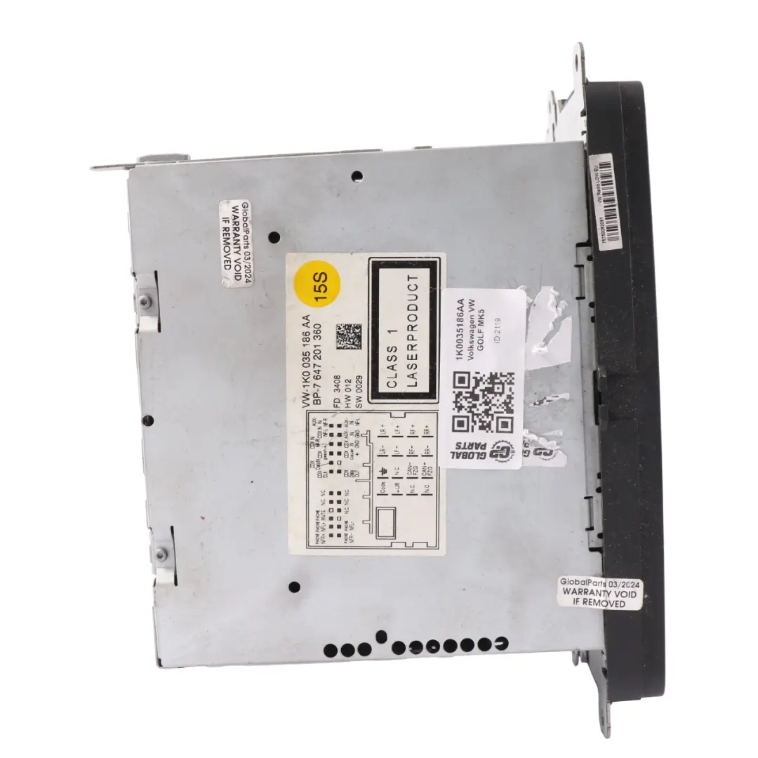 Mk5 Radio Control Head Unit CD Player VW Volkswagen Golf - SKU 1K0035186AA - Part number 1K0035186AA