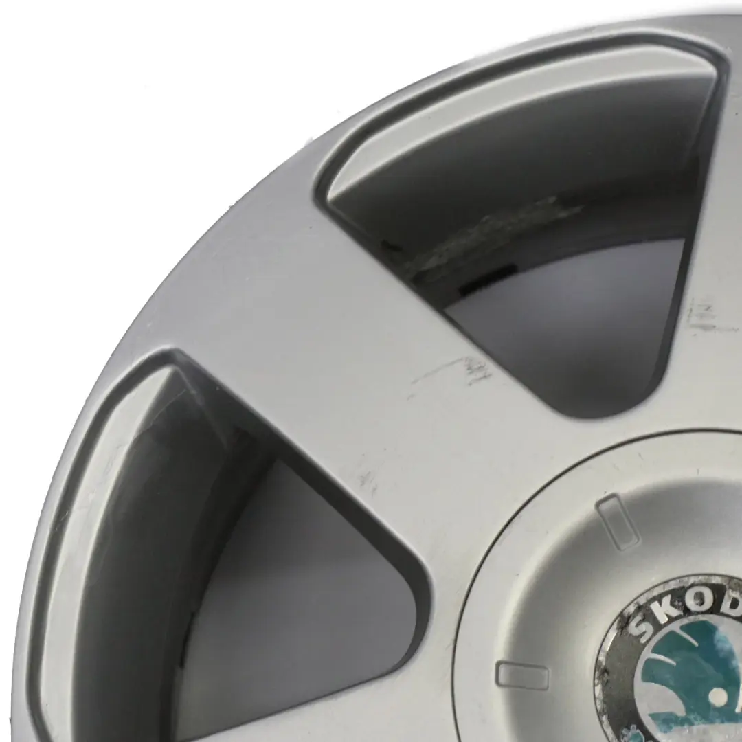 Skoda Octavia II Silver Alloy Wheel Rim 6,5J 16" ET:50 1Z0601025B - SKU 1Z0601025B-1 - Part number 1Z0601025B-1