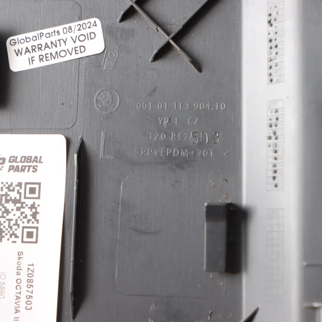 Dashboard End Left N/S Panel Trim Cover to Skoda Octavia II with Part number 1Z0857503 Skoda Octavia II Dashboard End Left N/S Panel Trim Cover - SKU 1Z0857503 - Part number 1Z0857503