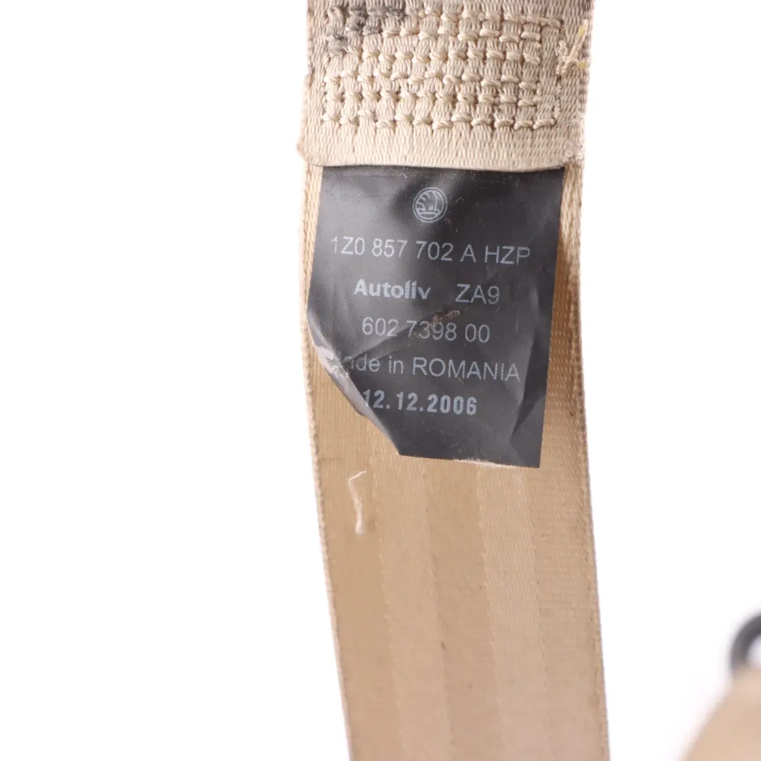 Belt Front Right O/S Safety Belt Cream to Skoda Octavia II Seat with Part number 1Z0857702B Skoda Octavia II Seat Belt Front Right O/S Safety Belt Cream - SKU 1Z0857702B - Part number 1Z0857702B