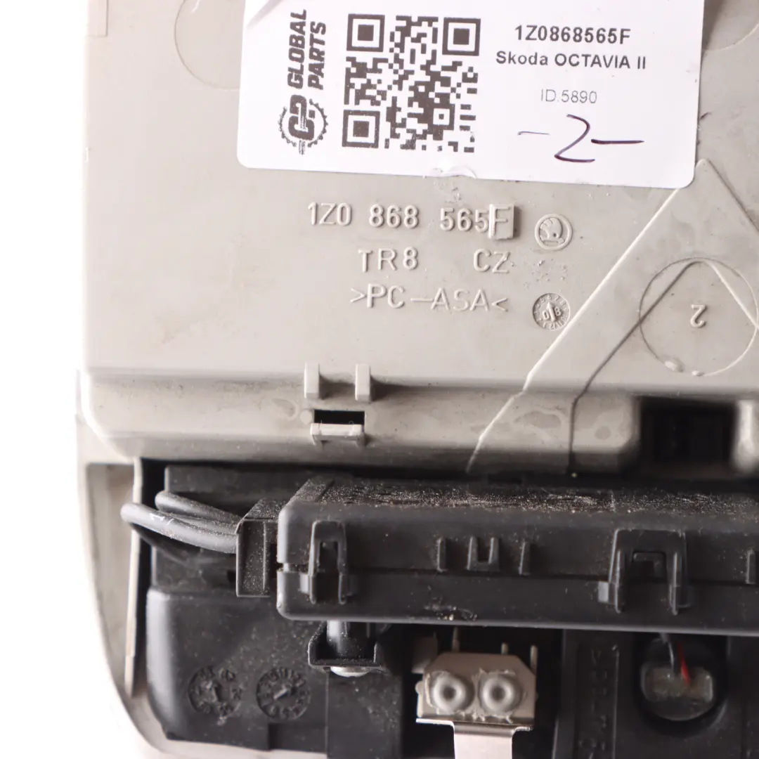 Interior Trim Panel Sunglasses Holder Grey to Skoda Octavia II with Part number 1Z0868565F Skoda Octavia II Interior Trim Panel Sunglasses Holder Grey - SKU 1Z0868565F - Part number 1Z0868565F