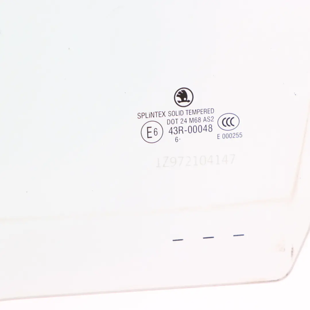 Skoda Octavia II Rear Door Window Glass Left N/S AS2 - SKU 1Z5845205C - Part number 1Z5845205C