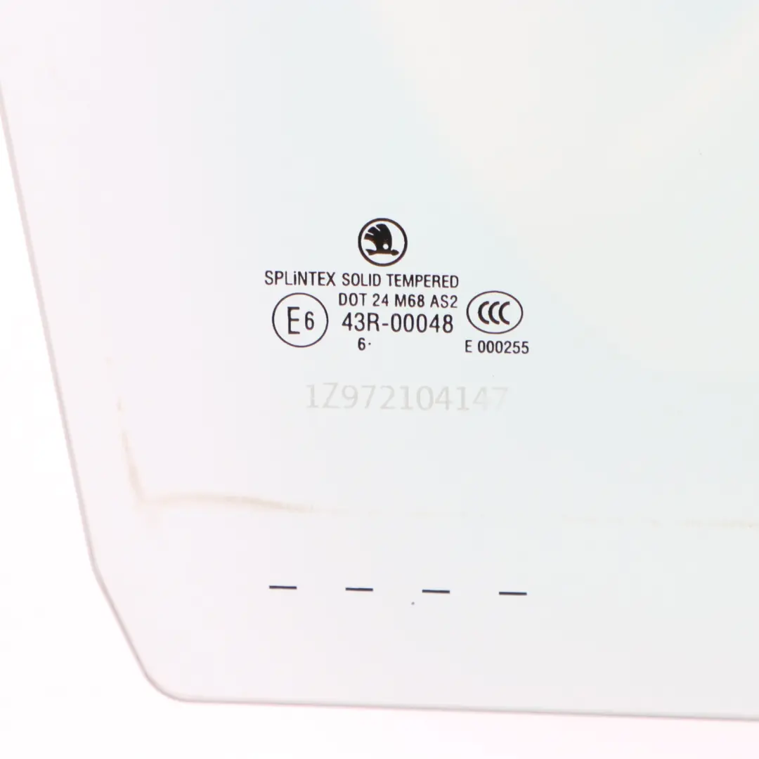 Cristal Puerta Trasera Derecha AS2 para Skoda Octavia II con número de pieza 1Z5845206C Skoda Octavia II Cristal Puerta Trasera Derecha AS2 - SKU 1Z5845206C - Número de pieza 1Z5845206C