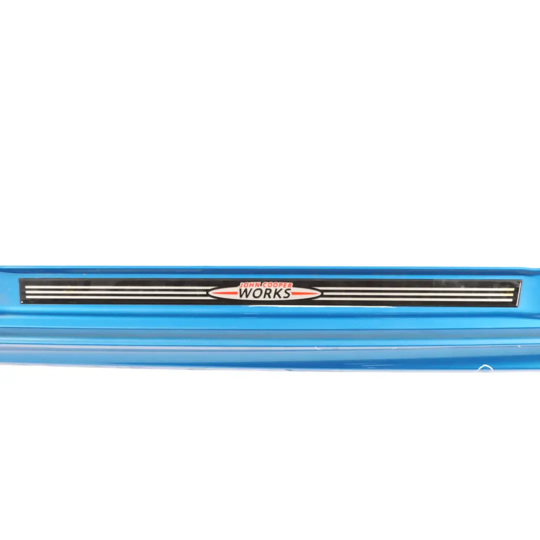 Left Door N/S Sill Skirt Side Trim Laser Blue Metallic - A59 to Mini R56 R57 JCW with Part number 2156417 Mini R56 R57 JCW Left Door N/S Sill Skirt Side Trim Laser Blue Metallic - A59 - SKU 2156417-LAB - Part number 2156417