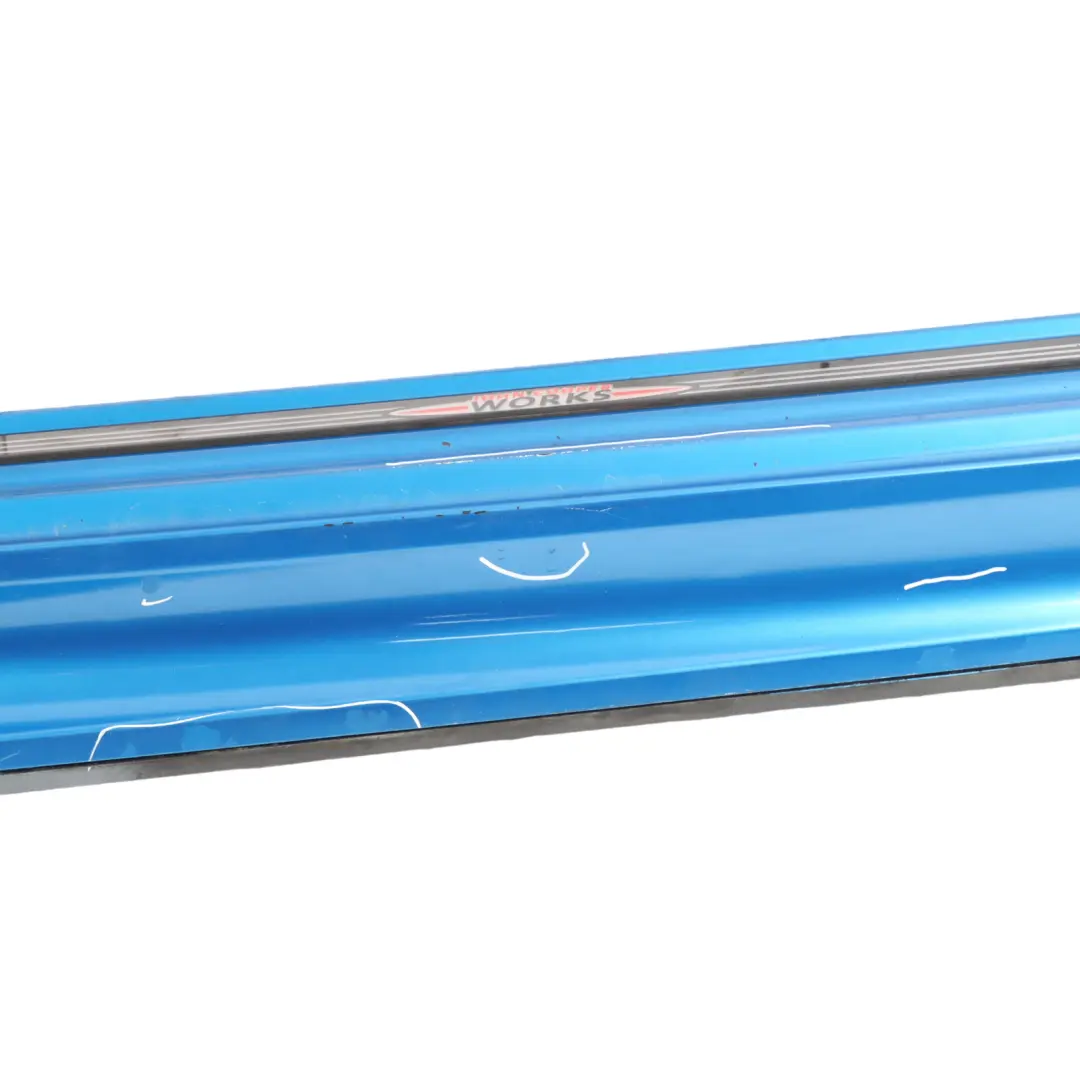 Right Door O/S Sill Skirt Side Laser Blue Metallic - A59 to Mini R56 R57 JCW with Part number 2156418 Mini R56 R57 JCW Right Door O/S Sill Skirt Side Laser Blue Metallic - A59 - SKU 2156418-LAB - Part number 2156418