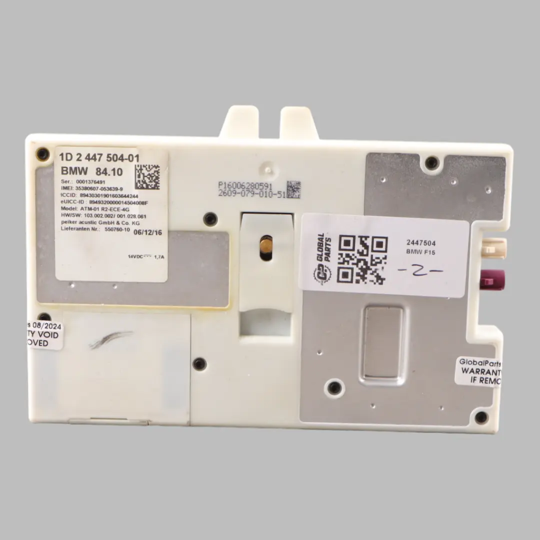 Telematics Control Unit Module ATM ECE 4G to BMW F15 with Part number 2447504 BMW F15 Telematics Control Unit Module ATM ECE 4G - SKU 9843930-1 - Part number 2447504