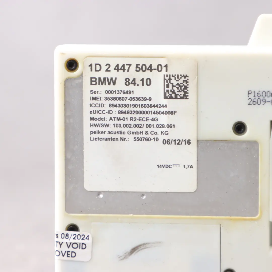 Telematics Control Unit Module ATM ECE 4G to BMW F15 with Part number 2447504 BMW F15 Telematics Control Unit Module ATM ECE 4G - SKU 9843930-1 - Part number 2447504