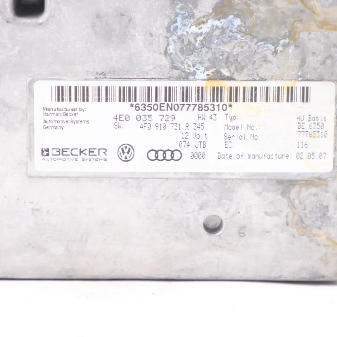 Audi A6 C6 Bluetooth Interface MMI Multimedia Control Module ECU Unit - SKU 4E0035729 - Numéro de pièce 4E0035729