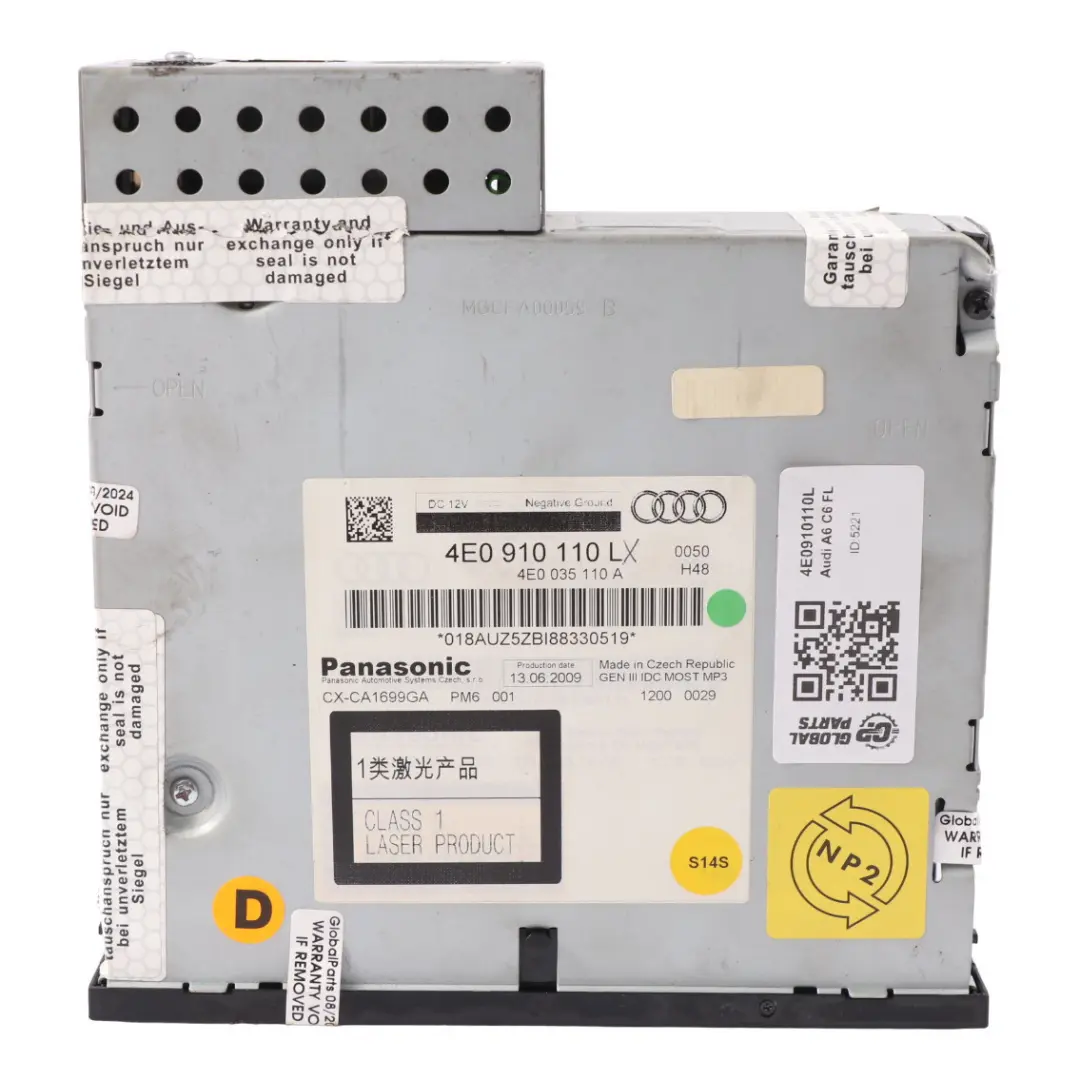 Audi A6 C6 6-Disc CD Changer Magazine Head Unit MMI 6946989 - SKU 4E0910110L - Numéro de pièce 4E0910110L