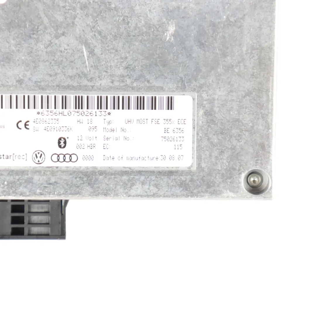 Audi A6 C6 Q7 4L Bluetooth Telephone Control Module Unit ECU 4E0910336K - SKU 4E0910336M - Part number 4E0910336M